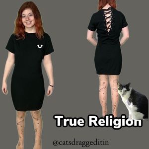 NWOT $139 True Religion | Corset Back | T-Shirt Dress in Black